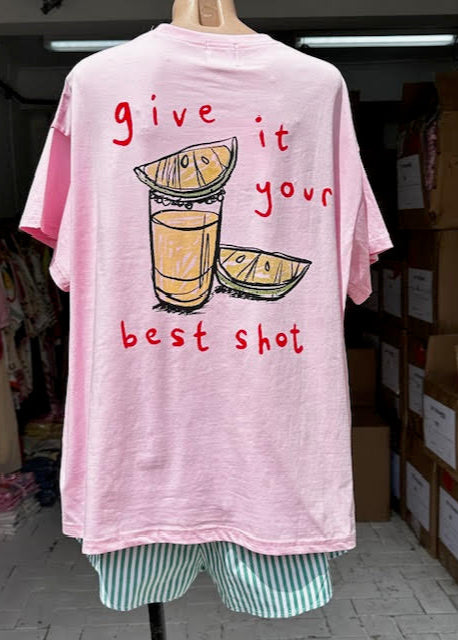 BEST SHOT T-SHIRT SET PINK/GREEN