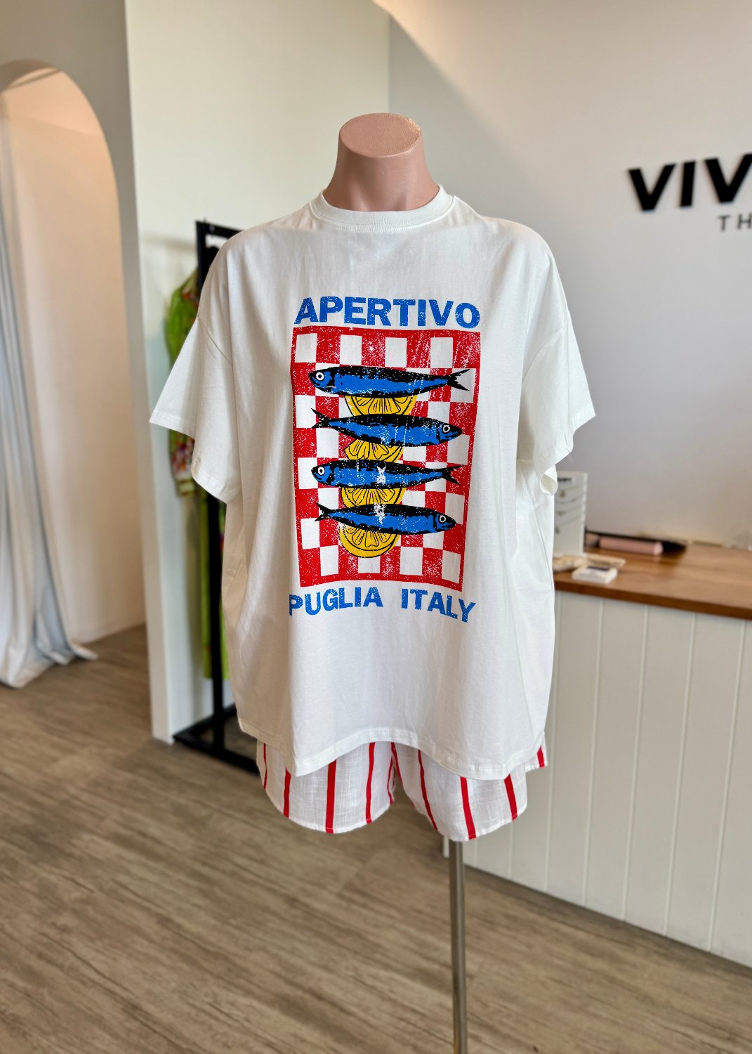 APERTIVO T SHIRT SET WHITE/RED