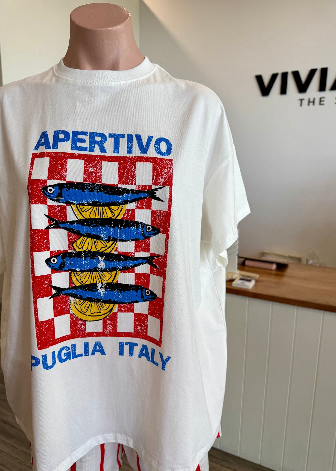 APERTIVO T SHIRT SET WHITE/RED