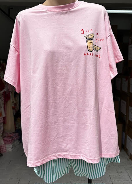 BEST SHOT T SHIRT SET PINK/GREEN