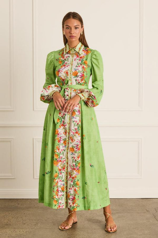 MEADOW GRACIE DRESS GREEN FLORAL