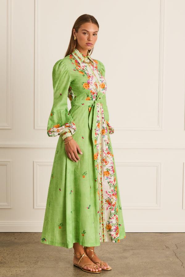 MEADOW GRACIE DRESS GREEN FLORAL