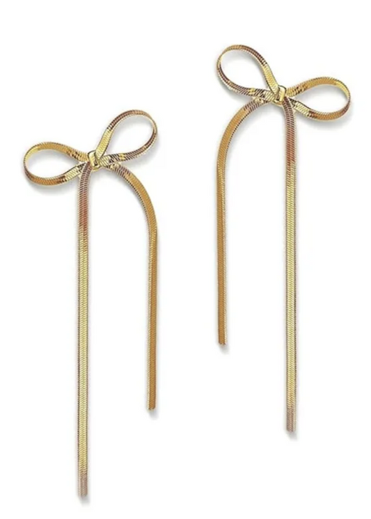 MOSSY BOW EARRING GOLD