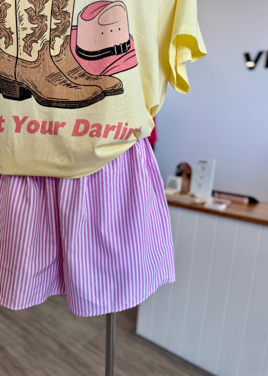 NOT YOUR DARLIN T SHIRT SET YELLOW