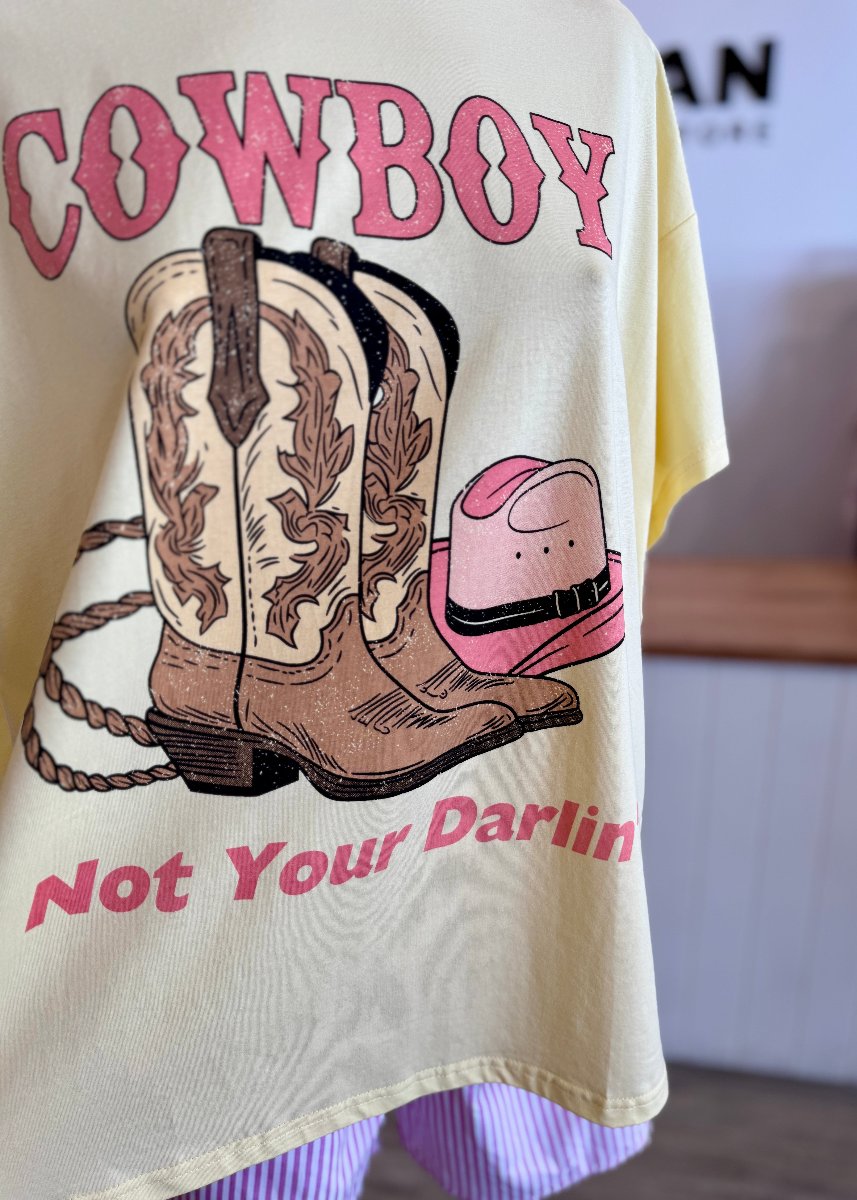 NOT YOUR DARLIN T SHIRT SET YELLOW