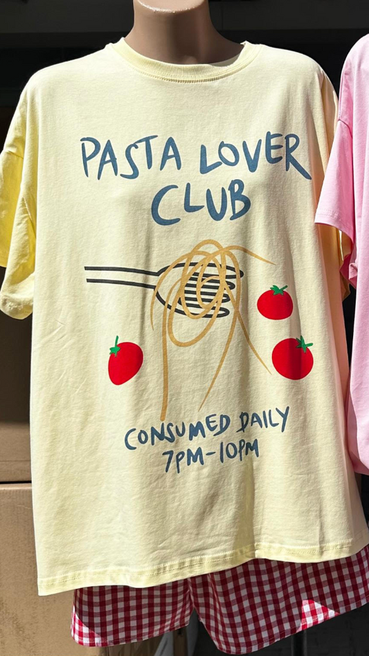 PASTA LOVERS T-SHIRT SET YELLOW/RED GINGHAM