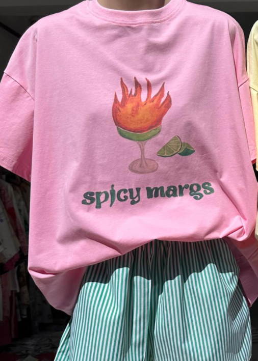 SPICY MARGS T SHIRT SET PINK/GREEN