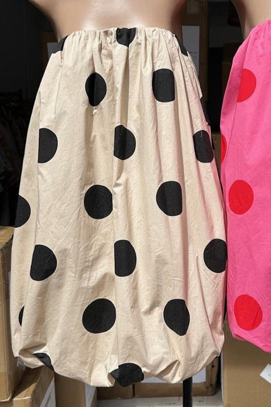 BUBBLE SPOT MINI DRESS PINK/RED